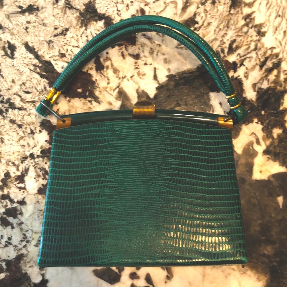 Vintage leather top handle bag